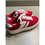 Madden Girl  Red Platform Sneakers White Stripe Lace Up Size 8.5 Photo 6