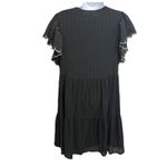 Who What Wear Black Textured Tiered Flutter Sleeve Dress Womens XS Photo 1