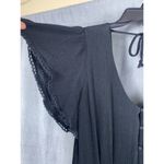 Trixxi Romper Women's Small Black Lined Gauze Deep V Plunge Buttons Sexy Outfit Photo 2