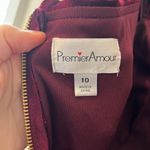 PremierAmour Red Velvet Off the Shoulder dress | Size 10 Photo 8