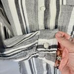 STARK X Double Layer Lightweight Gauze Cotton Button Up Striped Shirt Sz M💛 Gray Size M Photo 2
