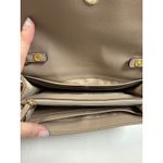 Michael Kors Tan Leather Wallet Crossbody Bag Purse Gold Chain 8" x 4" Neutral Photo 4