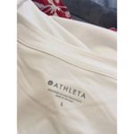Athleta  Large L Short Sleeve 1/4 zip White Shirt Pacifica II Tee Photo 3