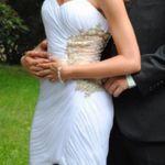 La Femme Gold Sheer Cut Out Mini Prom Dress Size 6 Photo 0