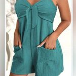 18. Chicme Teal Blue Sleeveless Jumpsuit with Sweetheart Neckline Size Large Photo 0