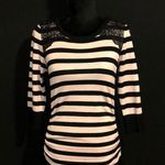 Black & Light Pink Striped Sweater Size M Photo 0