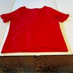 Talbots Plus Women Size 1X Red Short Sleeve Blouse Top Shirt Rayon Spandex Blend Photo 9