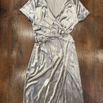 Nasty Gal  Silver Velvet Wrap Dress Photo 1