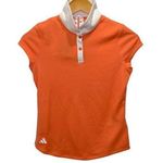 Adidas  Womens HEAT RDY 3Striped Athletic Golf Polo Shirt Coral Fusion Medium NWT Photo 0