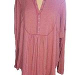 Free People Leo Henley Lg Oversized Long Sleeve Tunic Light Red Vintage... Photo 1