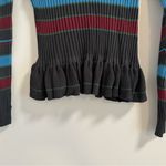 Torn By Ronny Kobo Striped Flare Long Sleeve Shirt Size M Photo 2