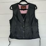 Milwaukee Leather Women’s Black Large Angel Wing Lace Up Vest Moto Grunge Photo 0