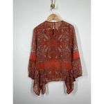 Love Sam  Kamala Paisley Bandana Sheer Top XS Handkerchief Hem Anthropologie Photo 4