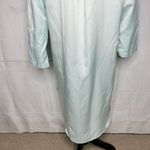 Miss Elaine Nightgown Aqua Satin Embroidered Floral Gown Sz S Photo 9