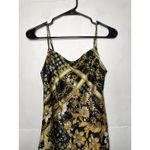 Princess Polly  Lucci Mini Dress Size US 4 Black Yellow Gold Sunflowers Chains Photo 1
