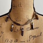 Boutique Feather Collar W/Tigers Eye Crystal Accents Photo 0