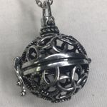 Essential oil filigree diffuser necklace silver tone 20" chain Photo 1