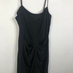 frame denim NEW Frame Twisted-Front Black Shantung Midi Dress Women's Size Small Photo 3