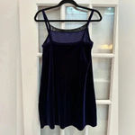 Central Park West Vintage  Navy Velvet Cami Slip Intimates Dress Size M Medium Photo 2