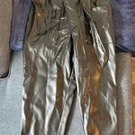 JustFab New Black Faux Leather Paperbag Pants Photo 2