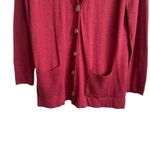 J.Jill Women Cardigan Sweater M Red Grandpa Academia Y2K Retro Casual Preppy Photo 5