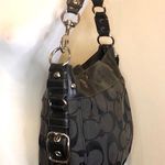 Coach  Oversized Black Charcoal Jacquard Signature C Top Zipper Hobo Shoulder Bag Photo 1