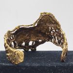 VINTAGE Handmade Golden Zebra Cuff Bracelet Mid Photo 5