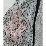 Cacique Vintage Lingerie Kimono Robe @L/XL Womens Gray Black Sheer Paisley Long Photo 9