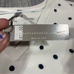 Last Tango White and Navy Blue Polka Dot Chiffon Blouse Top; Medium Women’s Photo 7