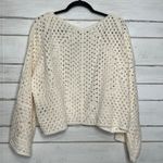 POL  Crochet Cardigan Sweater Cream Ivory Size Medium Photo 2