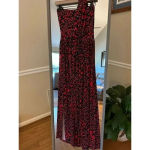 Monaco Ankle Length Sequin Side Slit Dress Small Red Photo 4