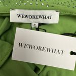 We Wore What  Size Small Green Silver Crystal Embellished Spandex Slip Midi Dress Photo 4