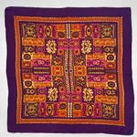 Vintage Scarf Purple Abstract Design Paisley 31" x‎ 31" Orange Women Eclectic Photo 1
