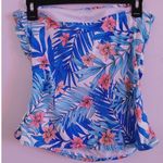 Mynah Exotic Floral Tropical Strapless Tankini Blue Coral Large Photo 1