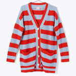 Ban.Do Slouchy Striped Red and Blue Cardigan Photo 0