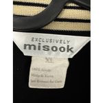 Misook Exclusively  Sweater Women XL Black Tan Open Front Long Sleeve‎ Cardigan Photo 4