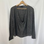 Eileen Fisher  Alpaca Blend‎ Drape Neck Sweater Gray Merino Wool Knit Medium Photo 4
