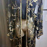 NWT: Beaded Kimono; fancy, boho, vintage, beads185 Black Photo 0