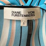 Diane Von Furstenberg Diane Von‎ Furstenberg Blue Sleeveless Faux Wrap Blouse Size S Photo 5