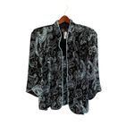 Alex Evenings Women's Black Blue Paisley Open Front Jacket Tank Set Size L Photo 2