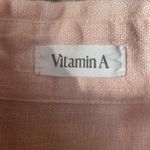 Vitamin A  Playa Shirt Womens XS Light Pink Oversized Linen Long Sleeve Coastal Photo 5