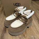 UGG  chestnut suede wool platform heeled ankle boots booties shoes new  Photo 1