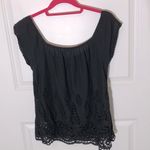 Lovestitch  Black Eyelet Top Small Photo 1