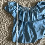 Girl Krazy ‎ Chambray Off the Shoulder Top. Size XS Photo 5