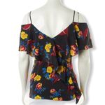 Diane Von Furstenberg  Floral Cold Shoulder Blouse | Ruffle Detail | Size Small Photo 3