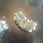 Elegant Pearl and Crystal Necklace /beads choker style vintage 60’s Silver Photo 4