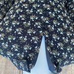 Uniqlo Baby Doll 3/4 Sleeve Dress Black Ditsy Floral Peter Pan Collar Size M Photo 6