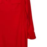 Old Navy V Neck Pockets Roll up Tab Long Sleeve Shift Dress Red Women Large Photo 2