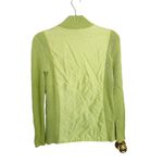 J. McLaughlin  Quilted Sweater Jacket Silk Lime Green Size Small Photo 1