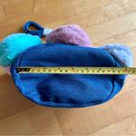 Handmade  Colorful Fluffy Heart Hand Bag, Adjustable Shoulder Strap, Blue, Denim Photo 15